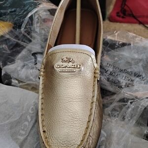 Coach Women's Gold Loafers